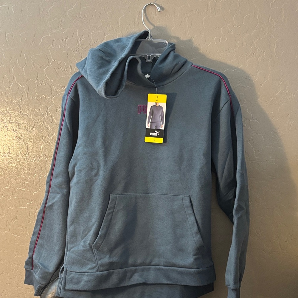 Puma Gray Hoodie with Pink Accents